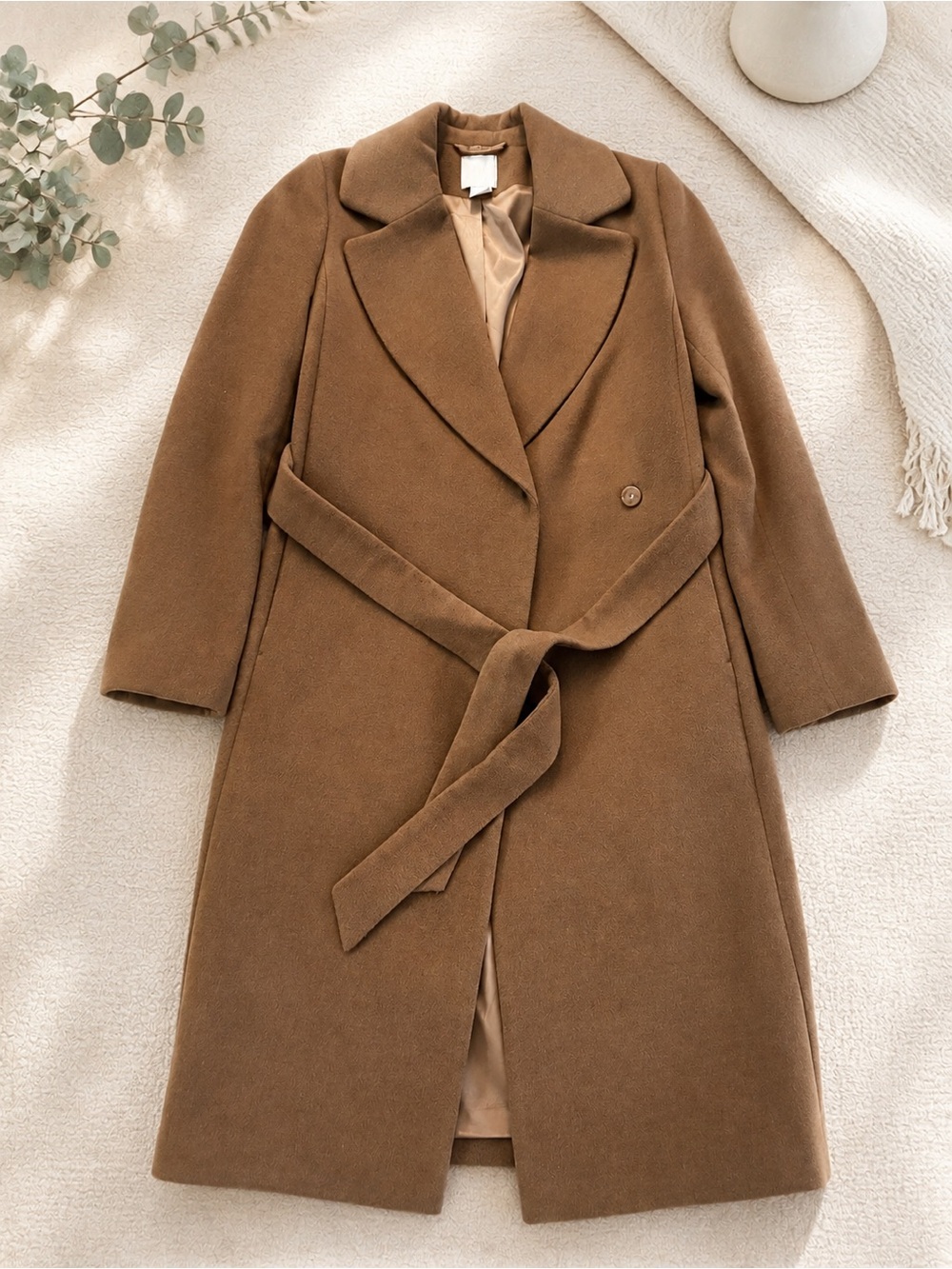H&M Women's Brown Belted Trench Coat